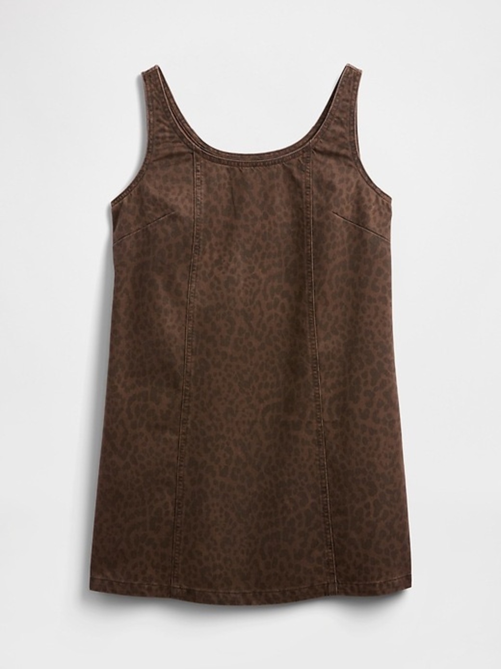 Gap Denim Shift Mini Dress Brown Leopard